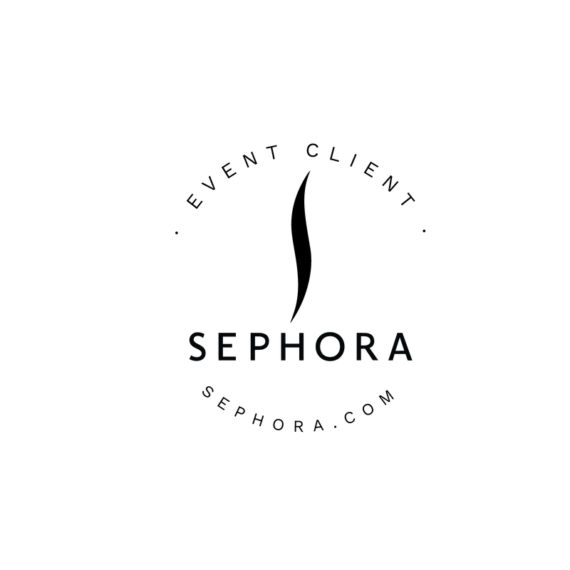 Sephora logo as event client, including website