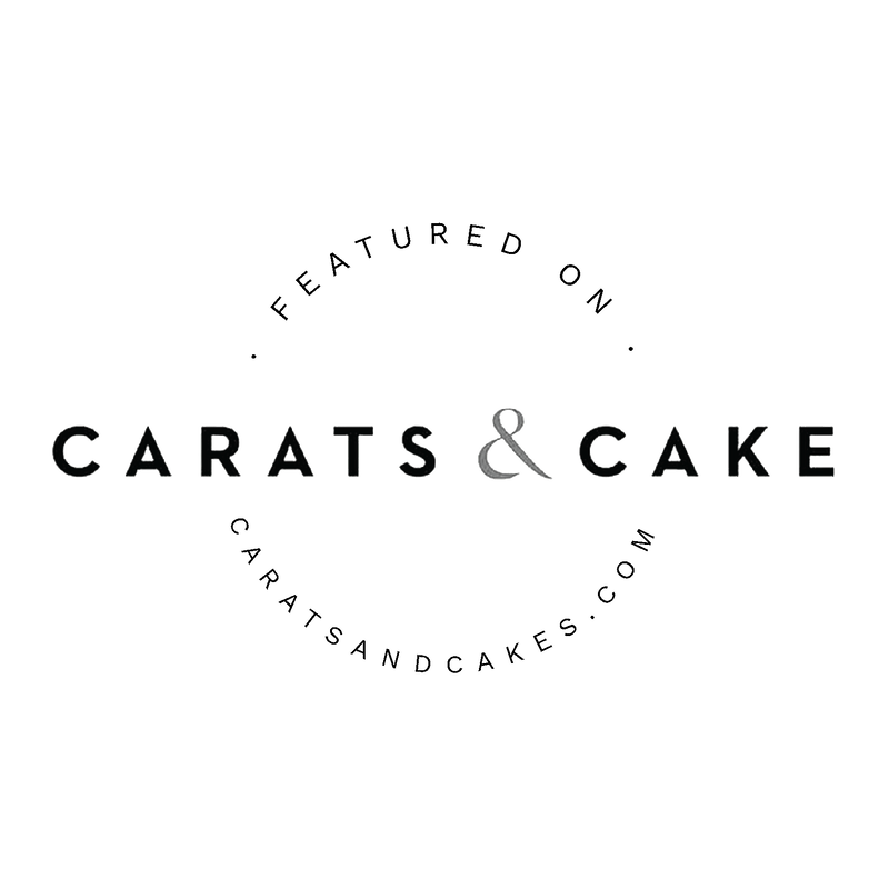Carats & Cake logo, as featured vendor, including website